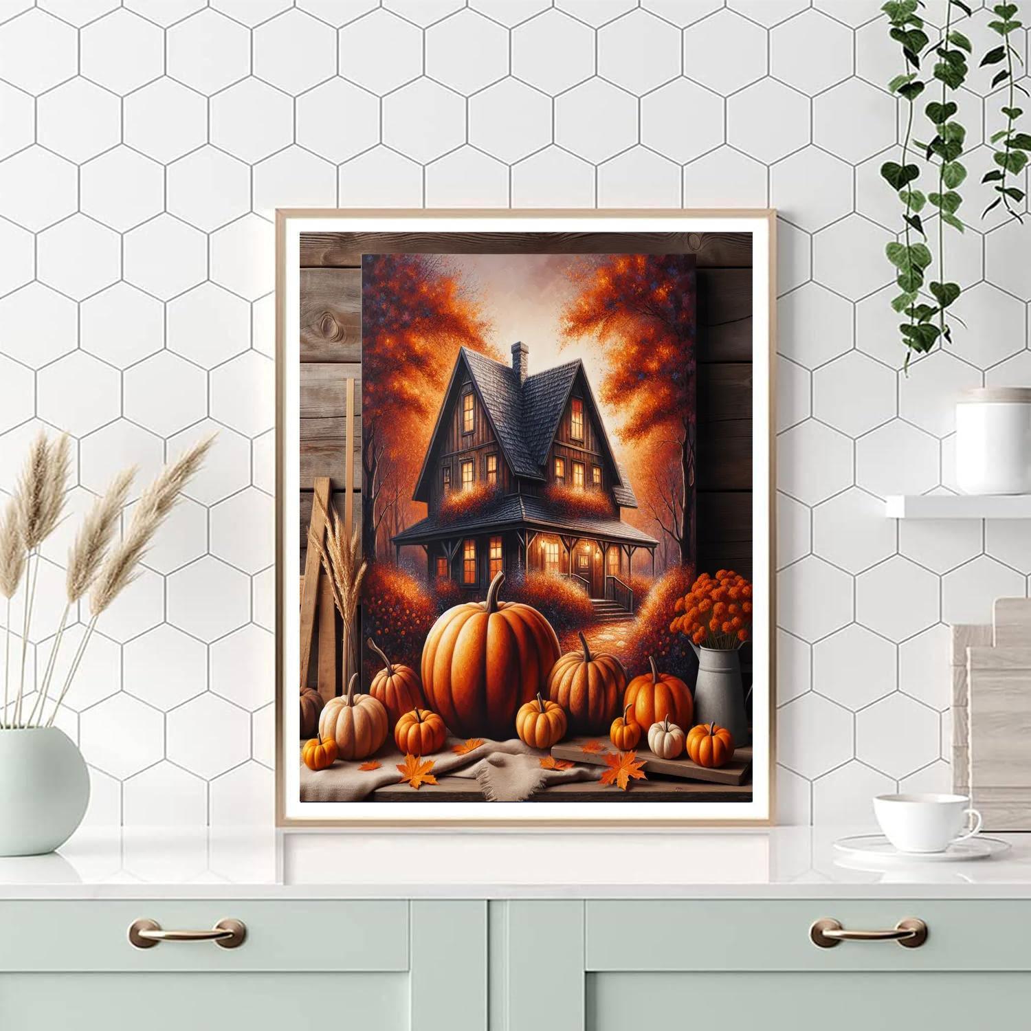 Rustic Autumn Farm Paint By Numbers Art