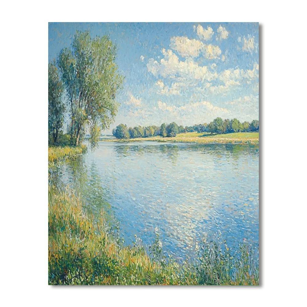 Alfred Sisley Inspired Quiet Lake Reflections  Paint By Numbers