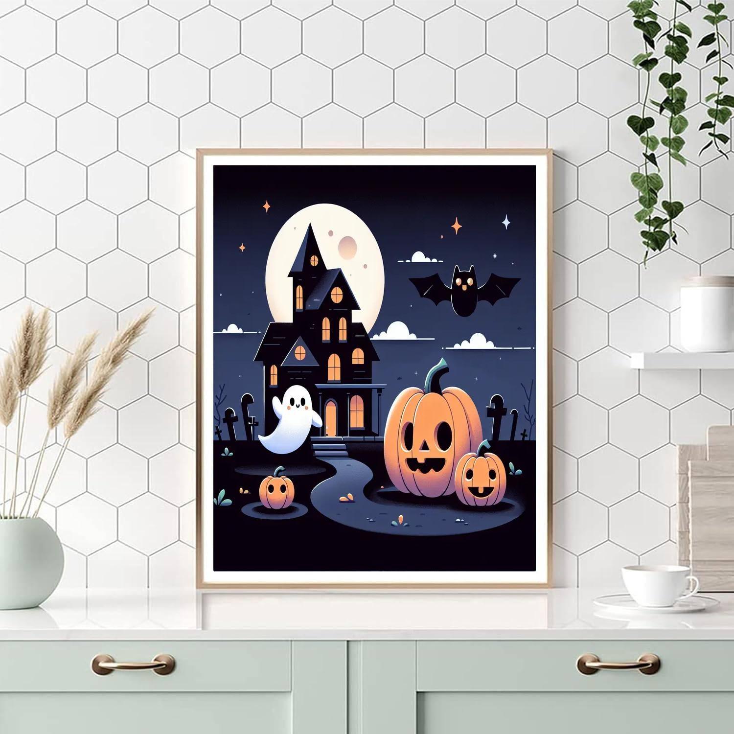 Haunted Halloween House Paint By Numbers Kits