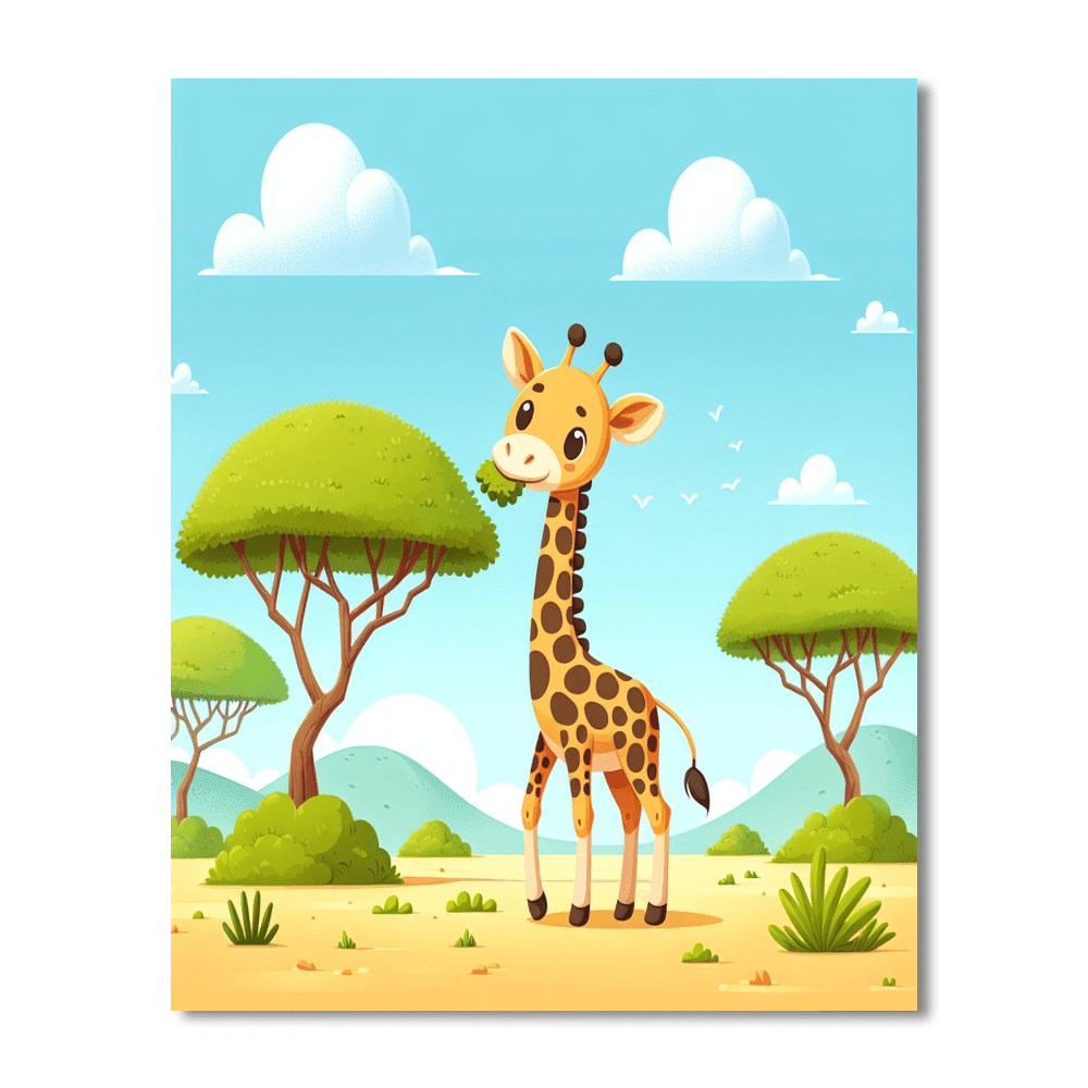 Giraffe's Towering Quest Painting By Numbers Kit