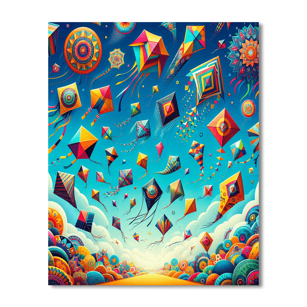 Rainbow Kite Festival Number Painting