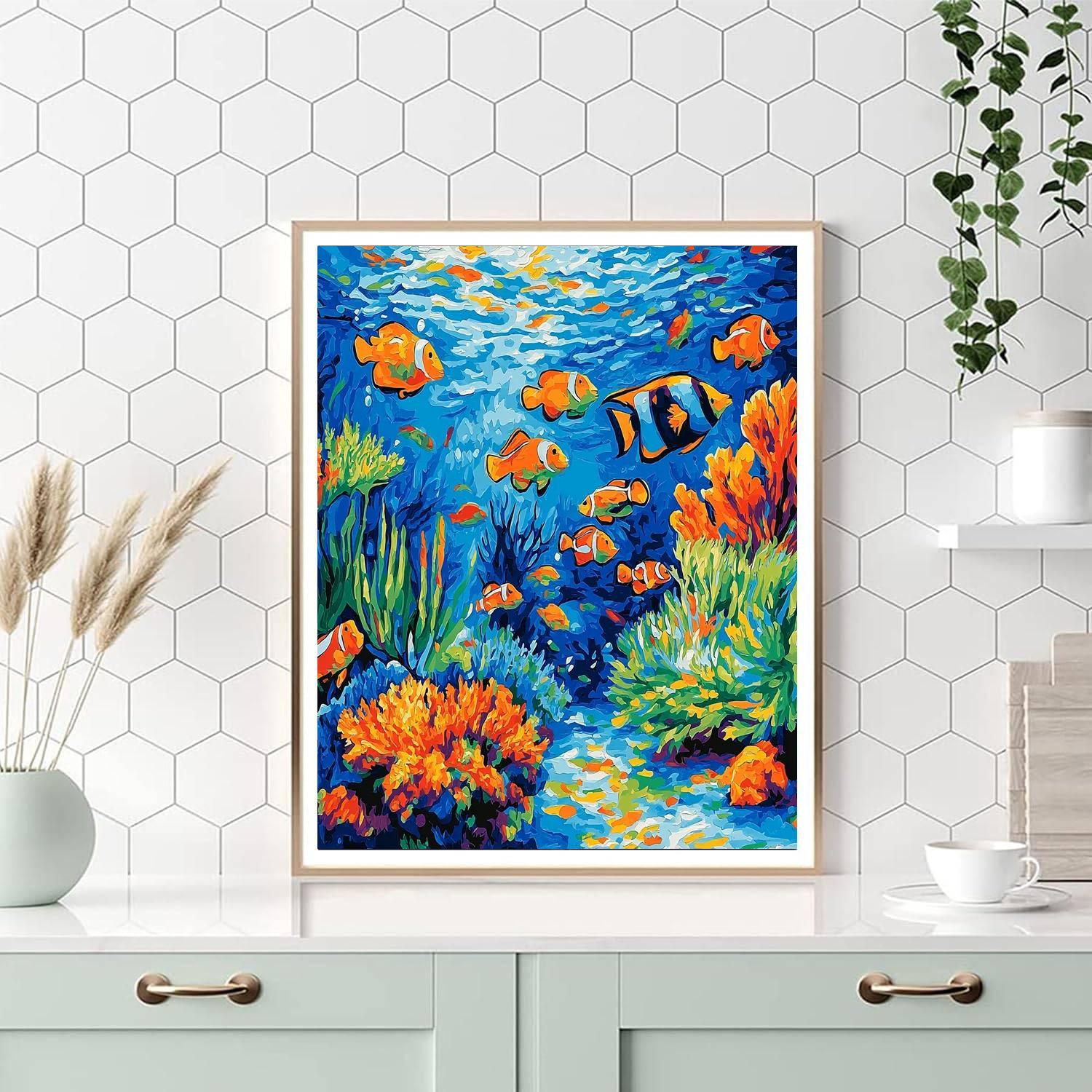 Paul Klee Inspired Aqua Oasis  Paint By Color