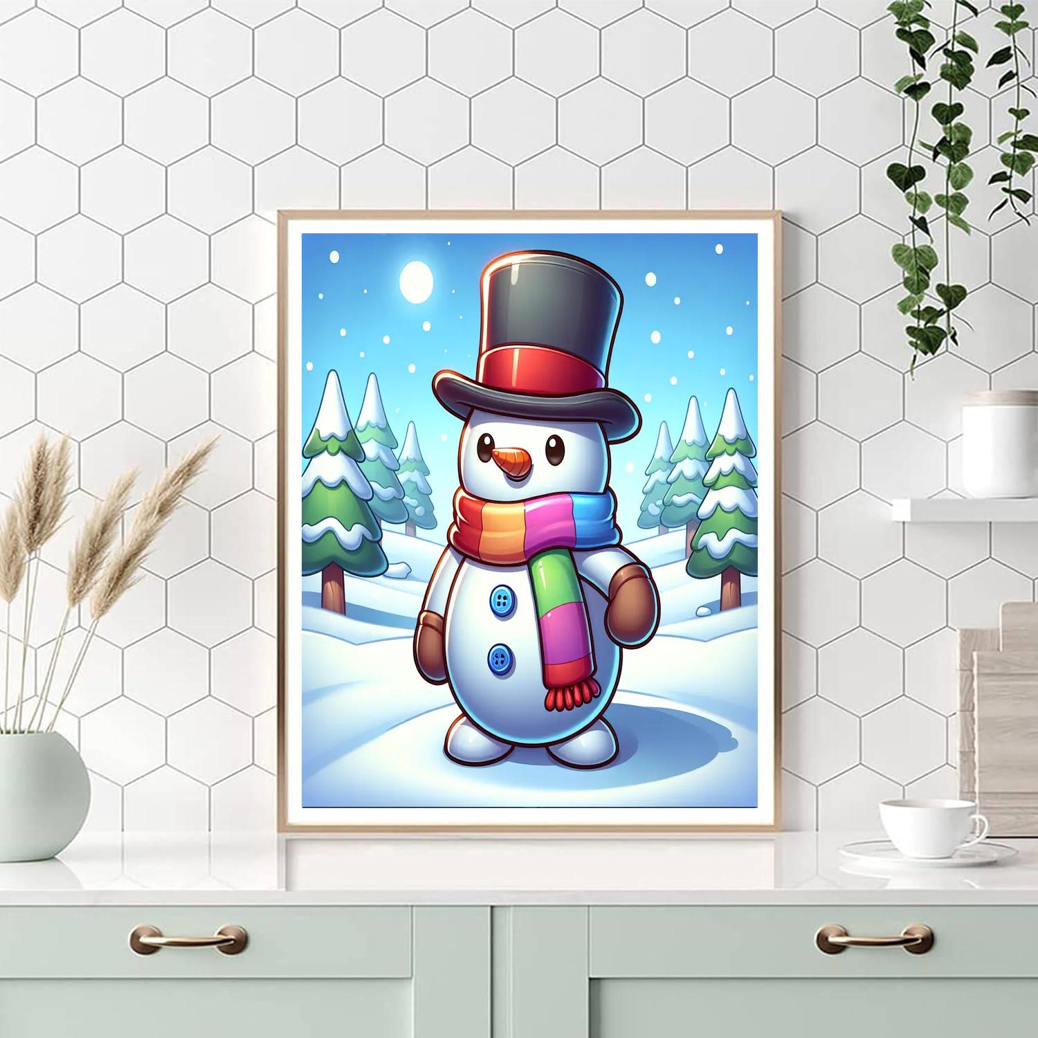 Snazzy Snowman DIY Paint By Numbers