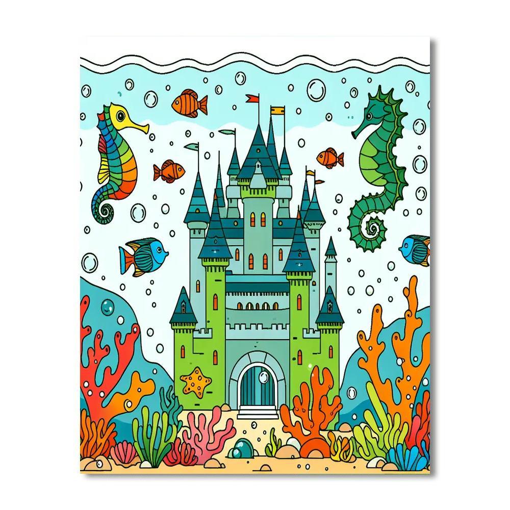 Underwater Castles DIY Paint By Numbers