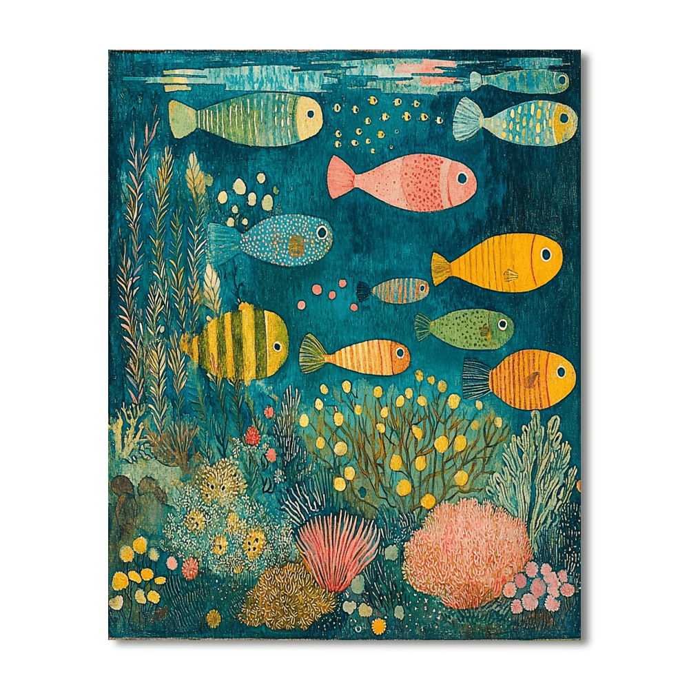 Paul Klee Inspired Underwater Eden  Paint By Numbers