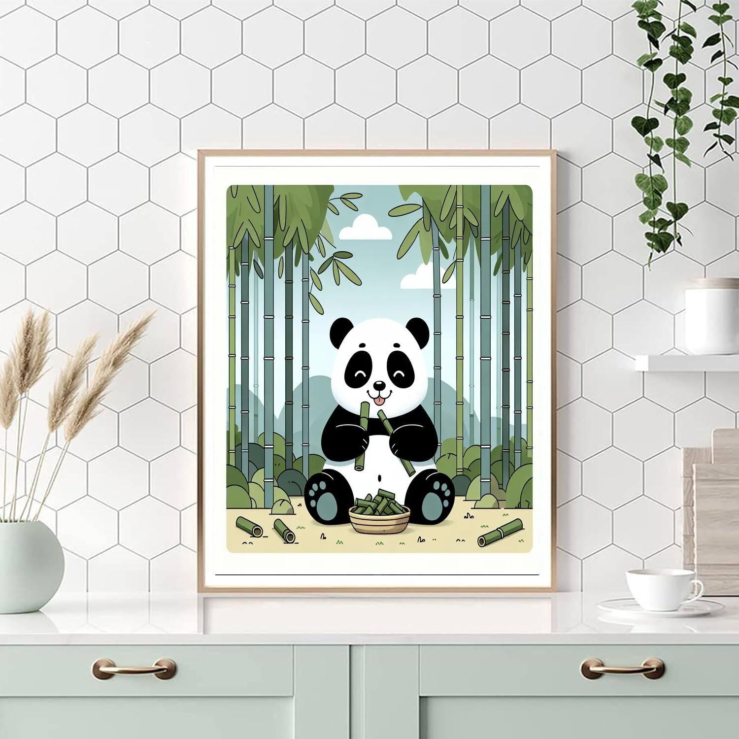 Panda's Peaceful Bamboo Retreat Paint By Numbers