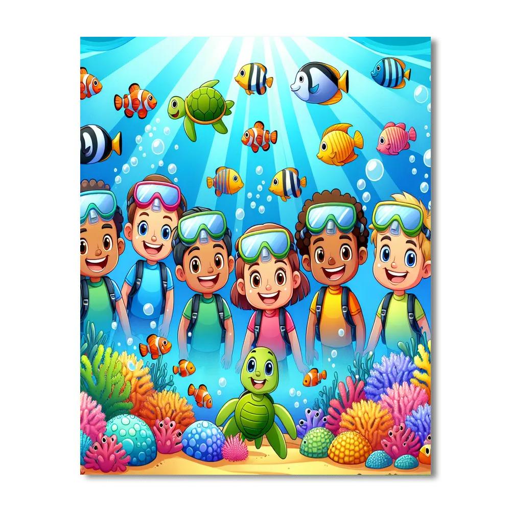 Silly Sea Safari Paint By Numbers Art