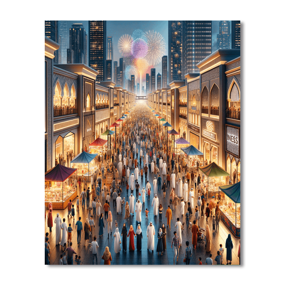 Dubai Shopping Festival Number Painting