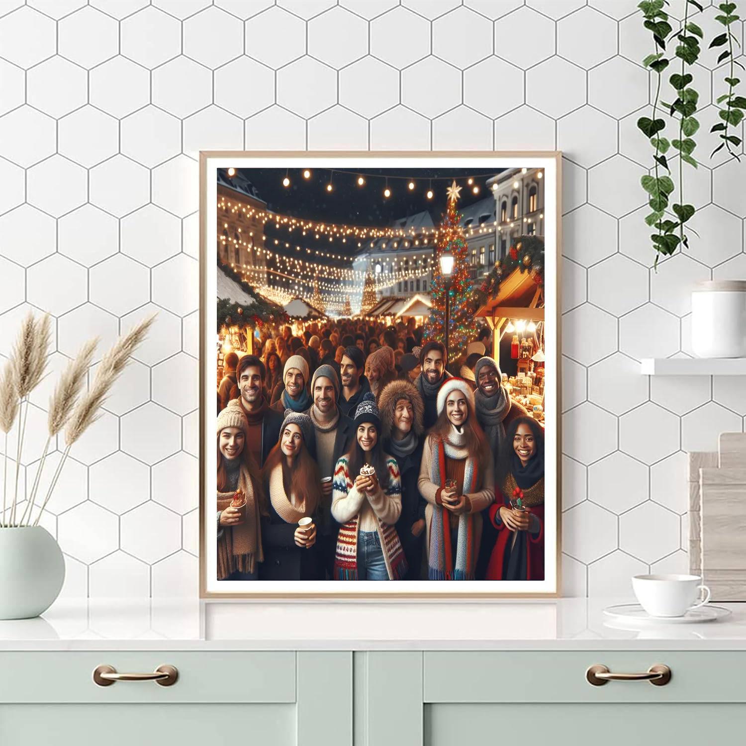 Bucharest's Christmas Market - Romania Painting By Numbers Kit