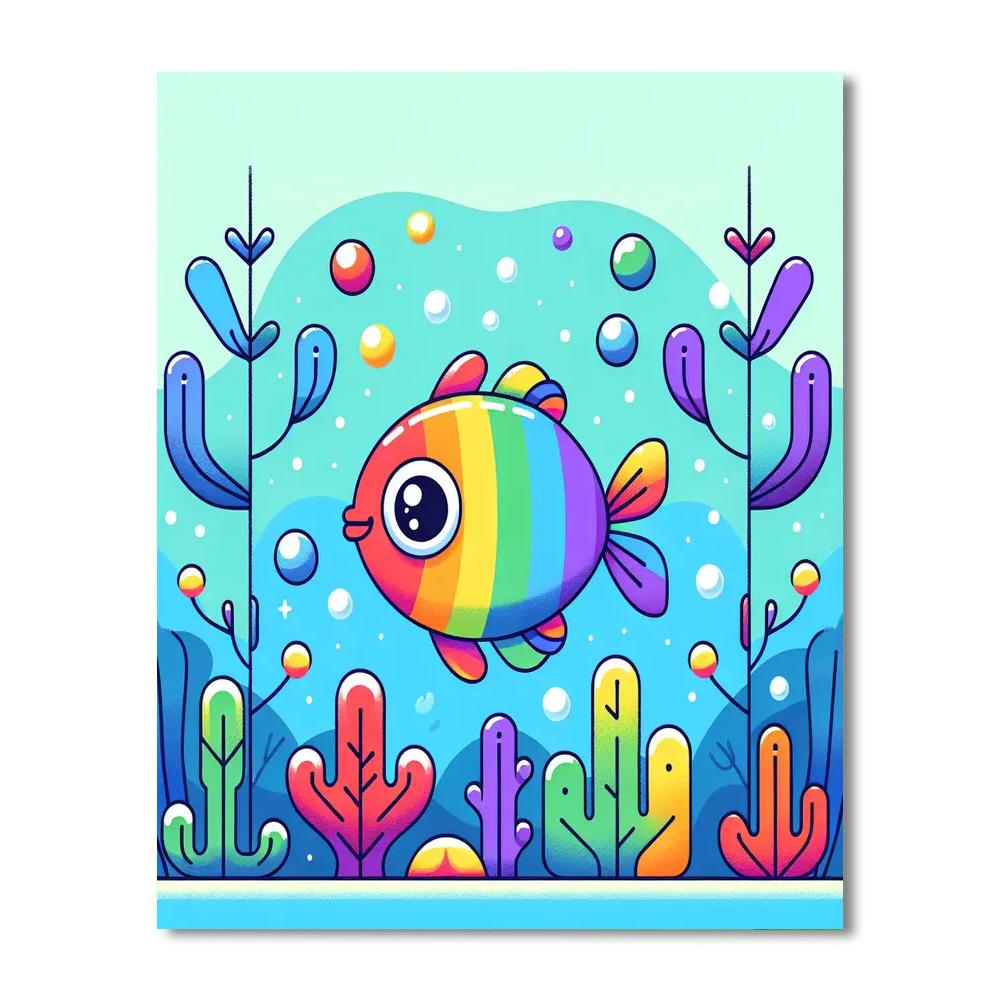 Delightful Rainbow Fish Number Painting