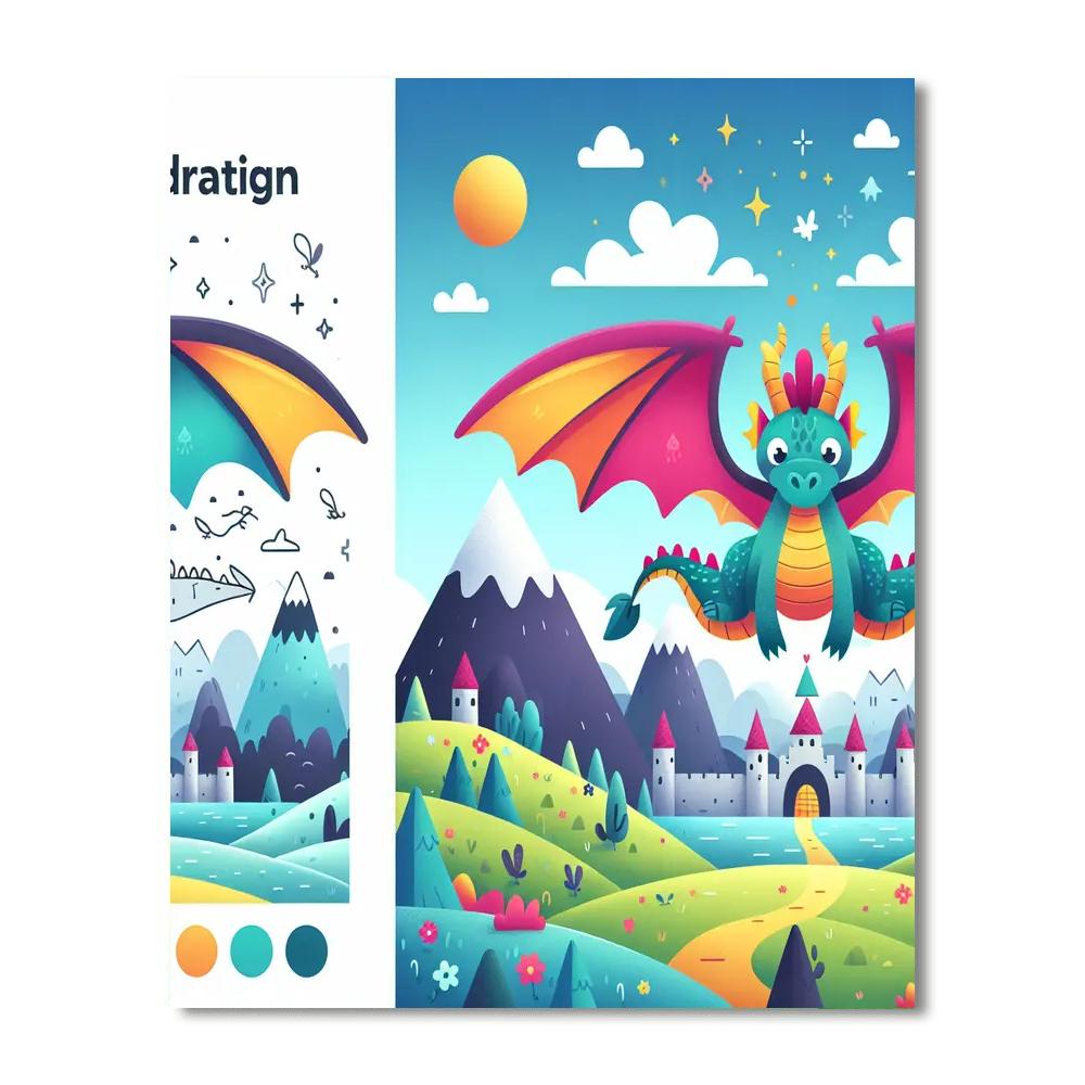 Mystical Dragon In A Fantasy Realm Paint By Numbers Kits