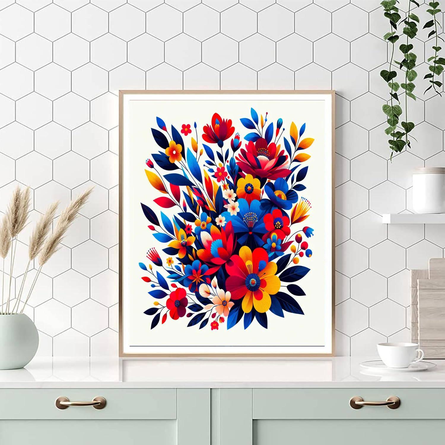 Vibrant Floral Expression Paint By Numbers Art
