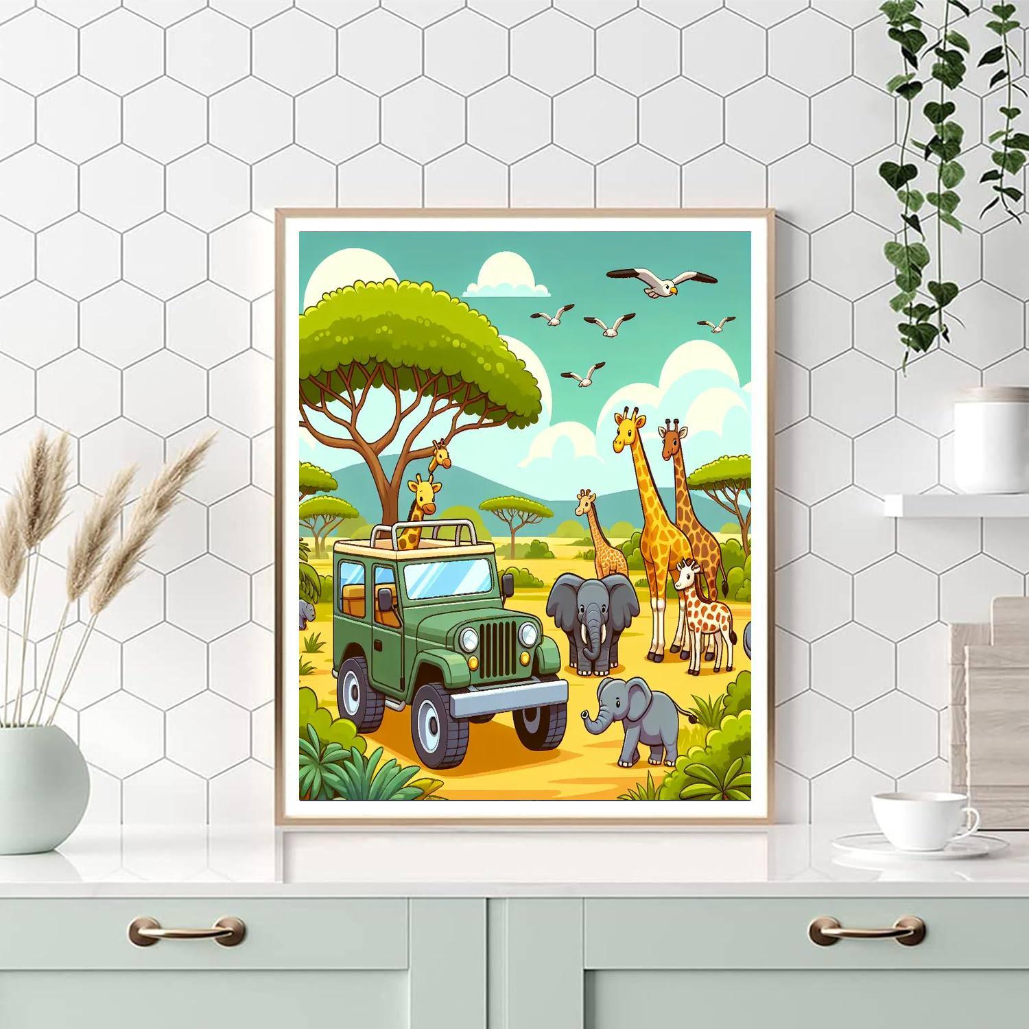 Wildlife Safari Discovery Paint By Numbers Art