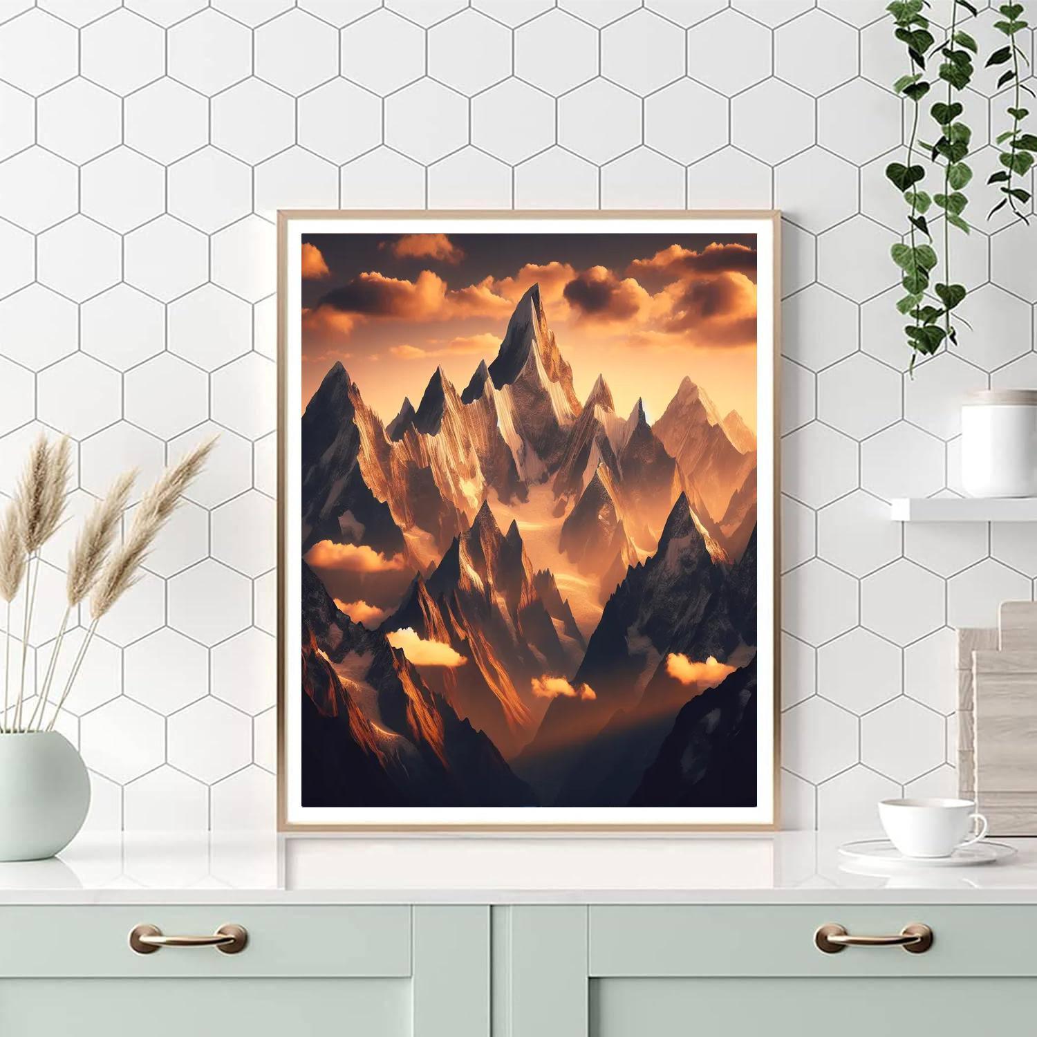Mystical Mountain Sunrise DIY Paint By Numbers