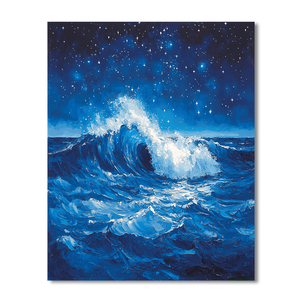 Katsushika Hokusai Inspired Hokusai's Celestial Wave  Paint By Numbers Art