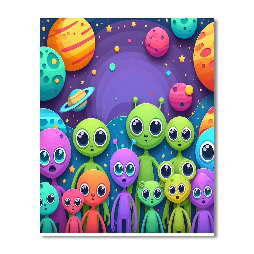 Curious Alien Adventures Paint By Numbers Art