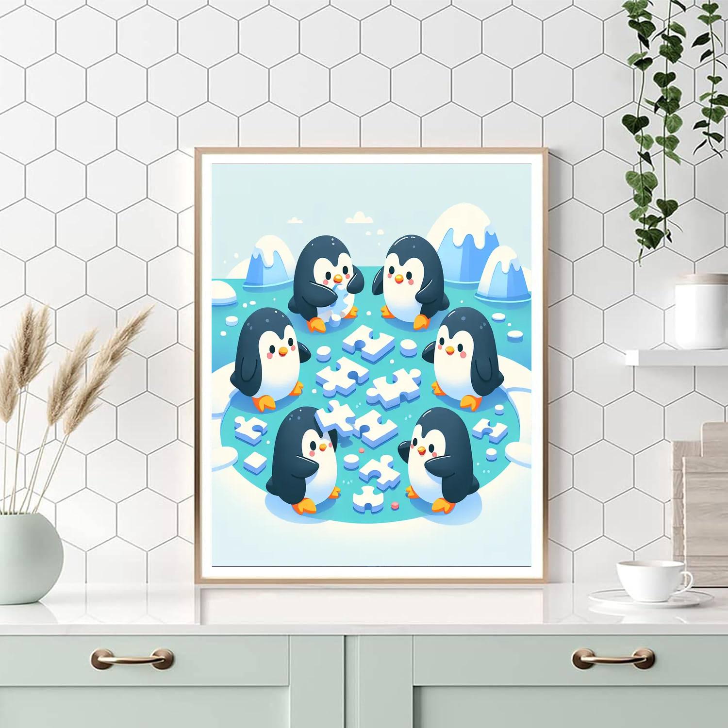 Puzzle Penguin Pals Numbered Painting Kits