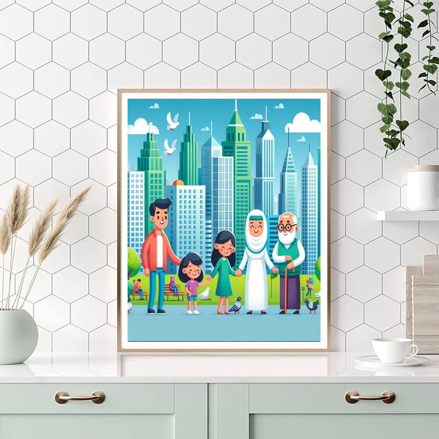 Friendly City Skyline Paint By Numbers Kits