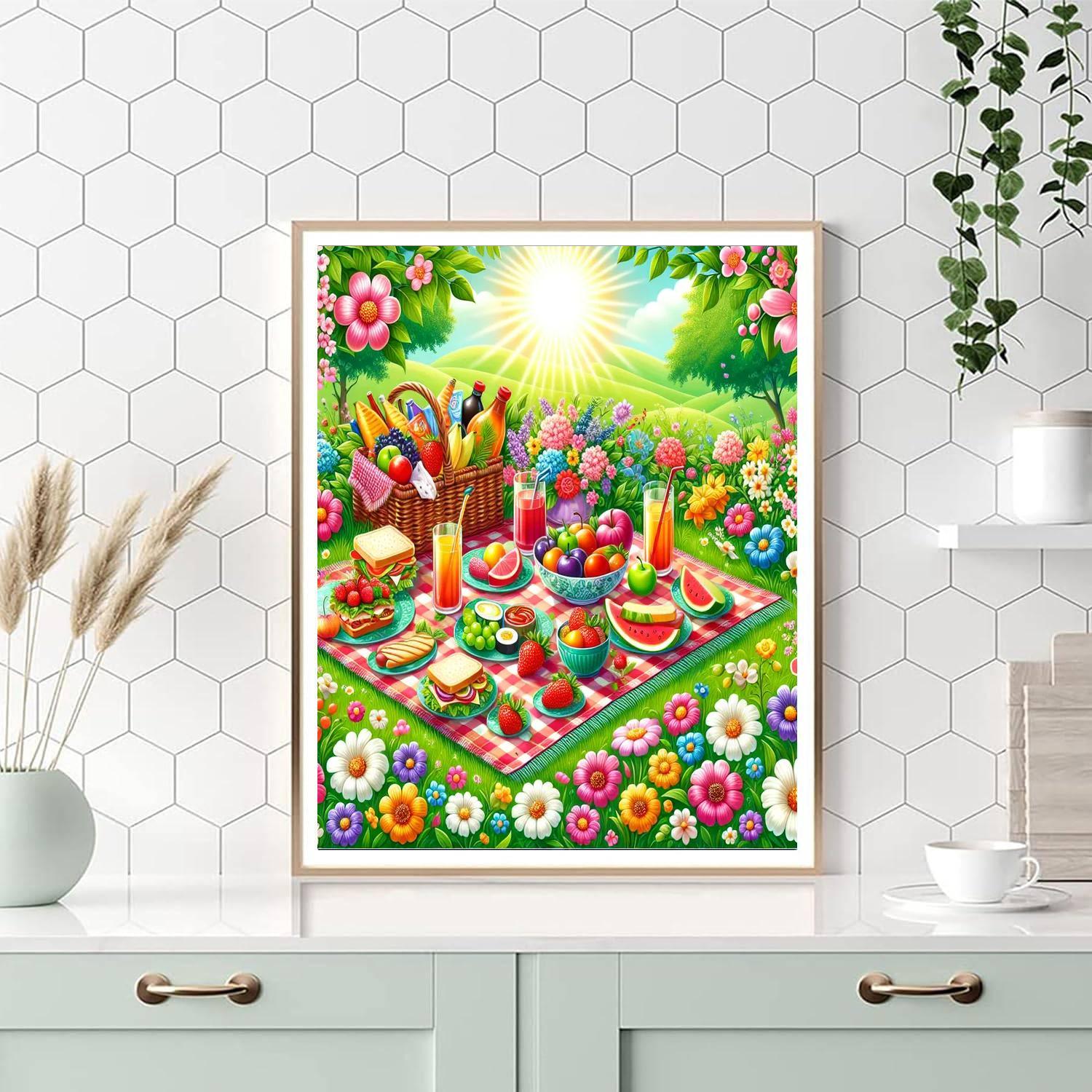 Colorful Summer Picnic DIY Paint By Numbers