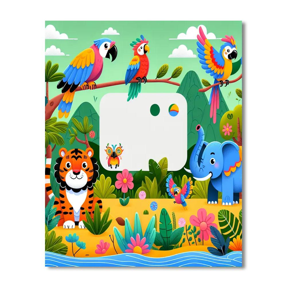 Mythical Jungle Safari Number Painting