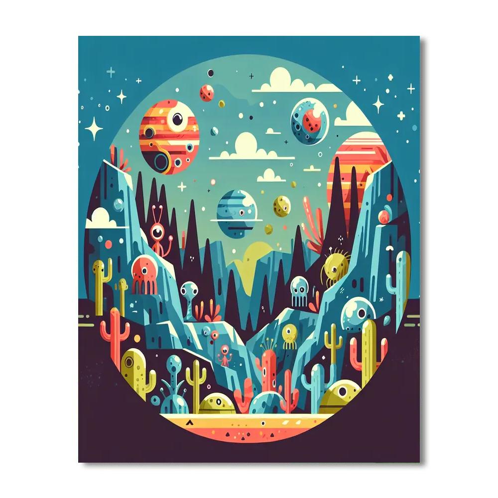 Alien World Adventure Numbered Painting Kits
