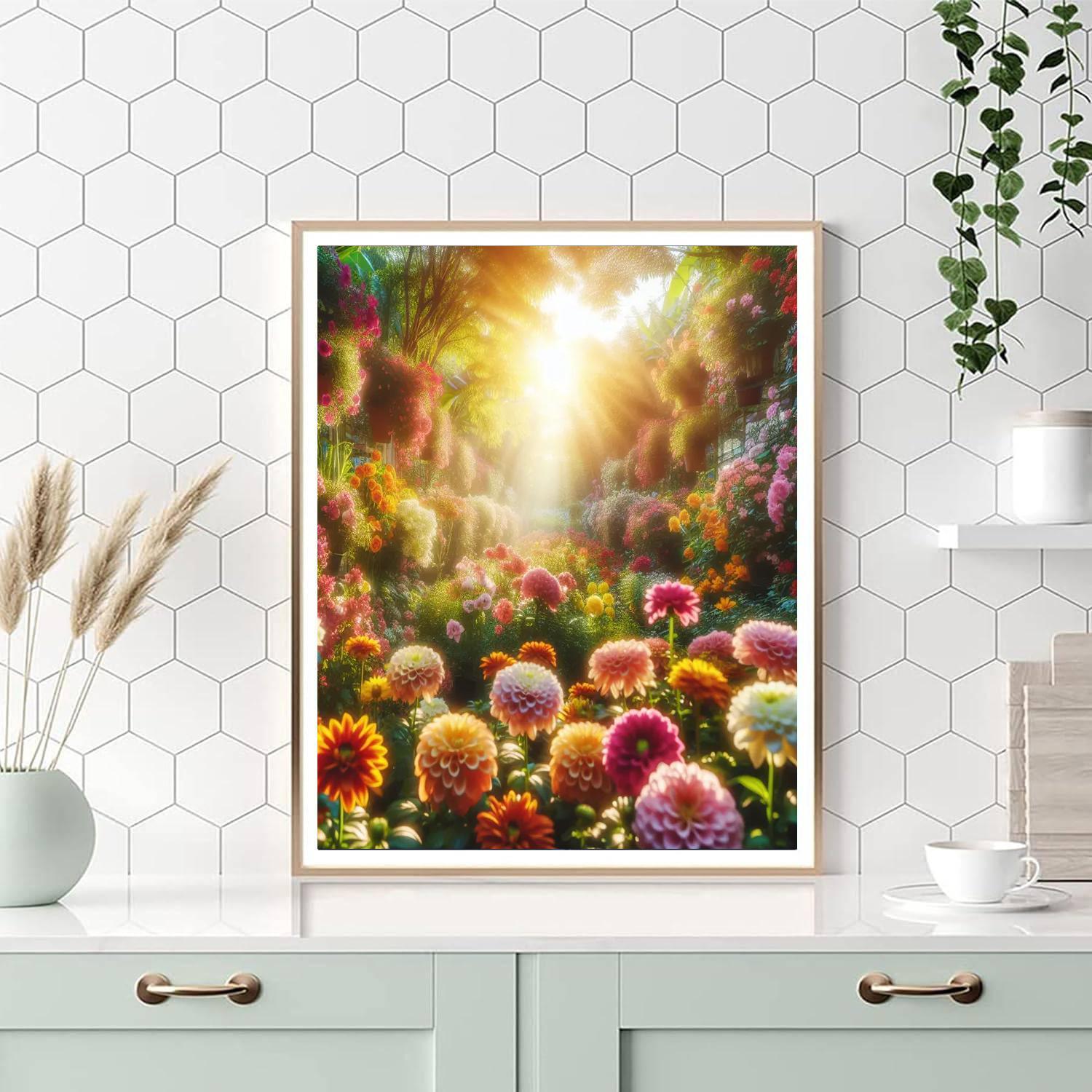 Garden Bloom Burst Painting Number Kit