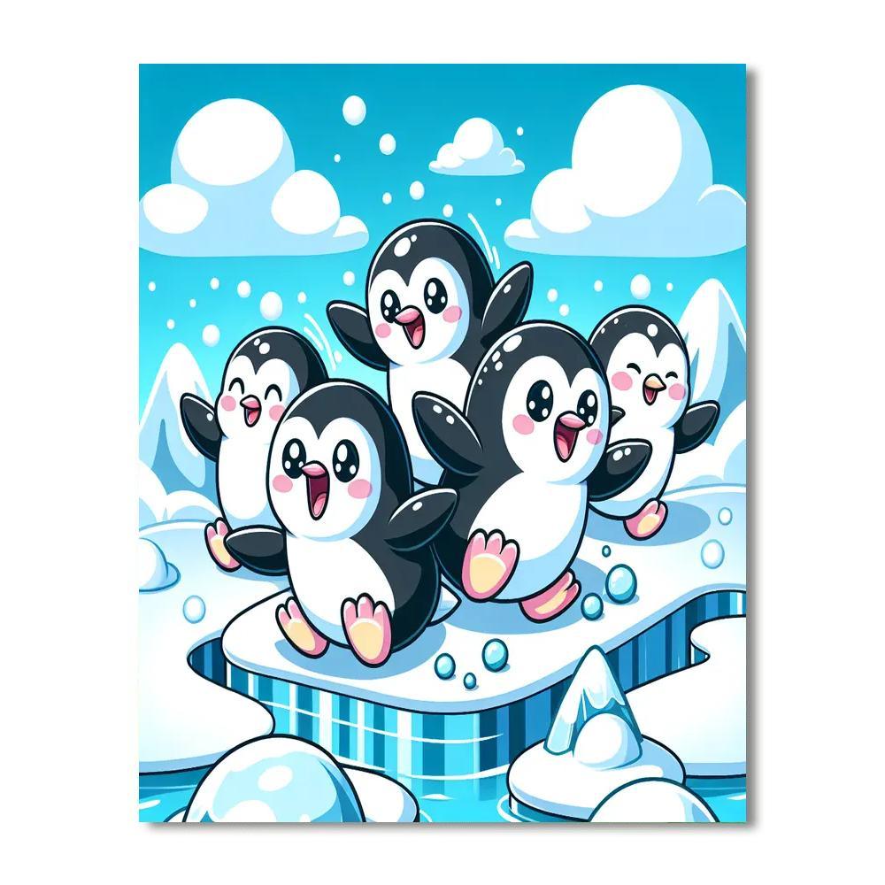 Playful Penguin Pals Paint By Number
