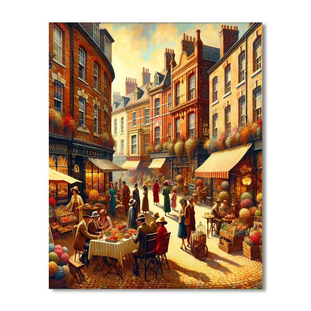 Charming Vintage Streets Numbered Painting Kits