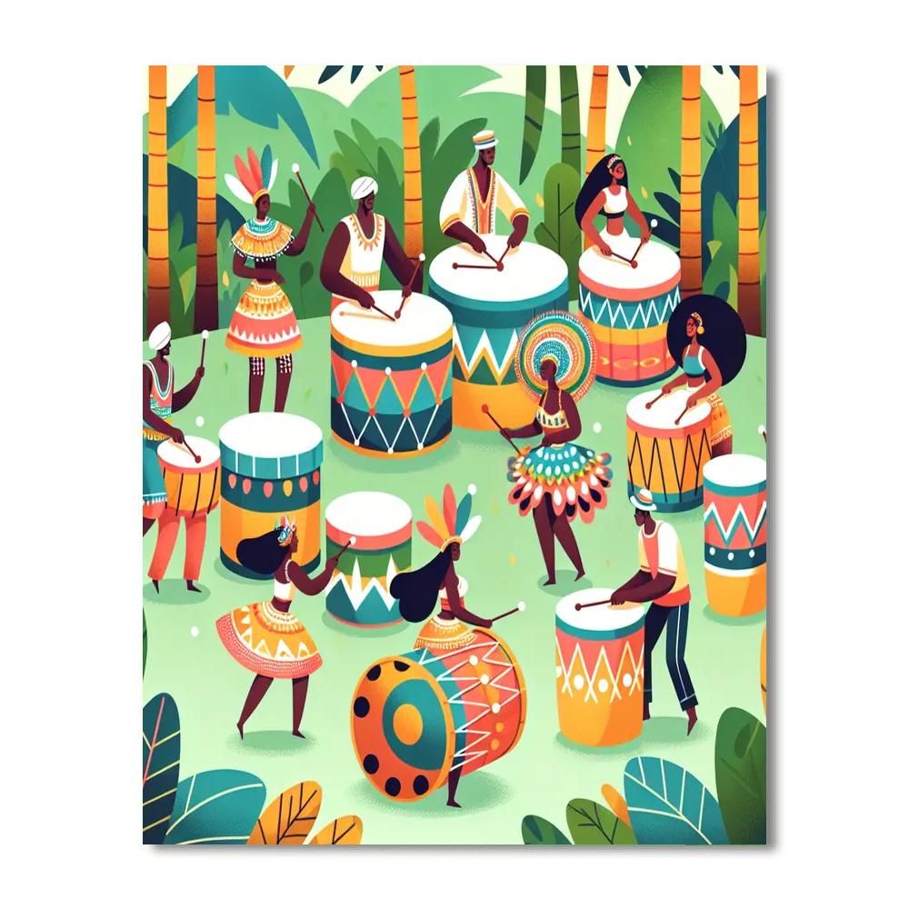 Jungle Drum Festival Paint By Number