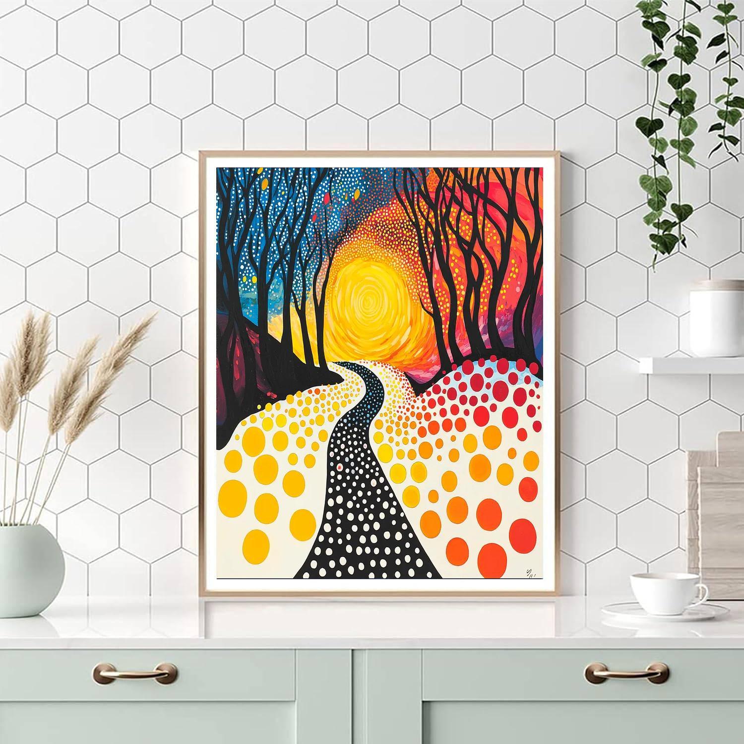Yayoi Kusama Inspired Polka Dot Dreamscape  Paint By Number