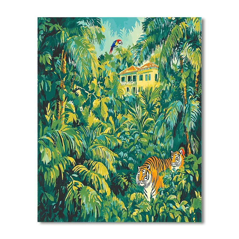 Rousseau Inspired Majestic Jungle Animals  DIY Paint By Numbers