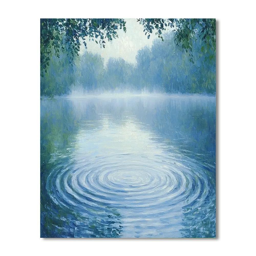 Claude Monet Inspired Misty Morning On The Lake  Numbered Painting Kits