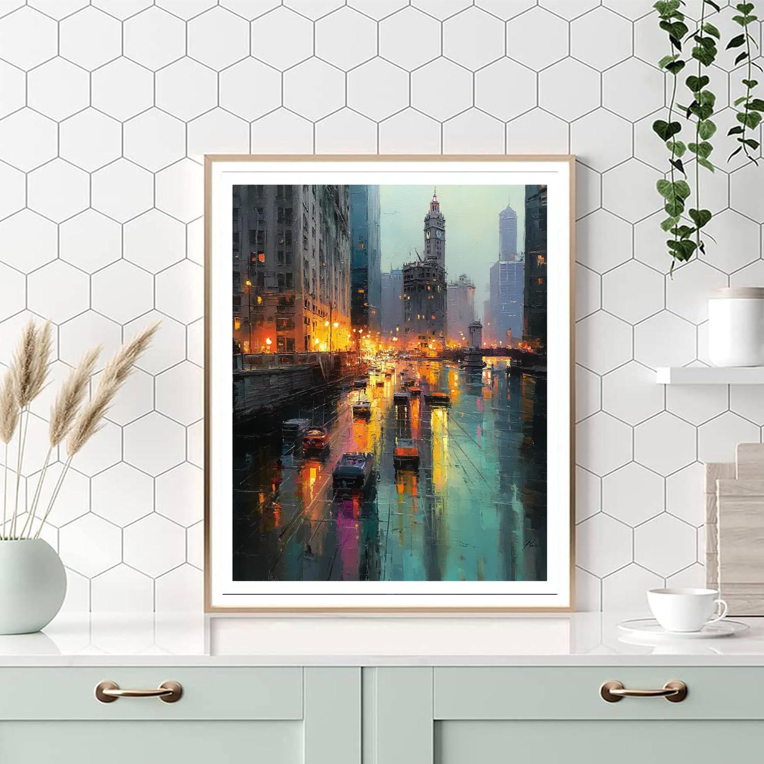 Claude Monet Inspired Metropolis Reflections  Paint By Number