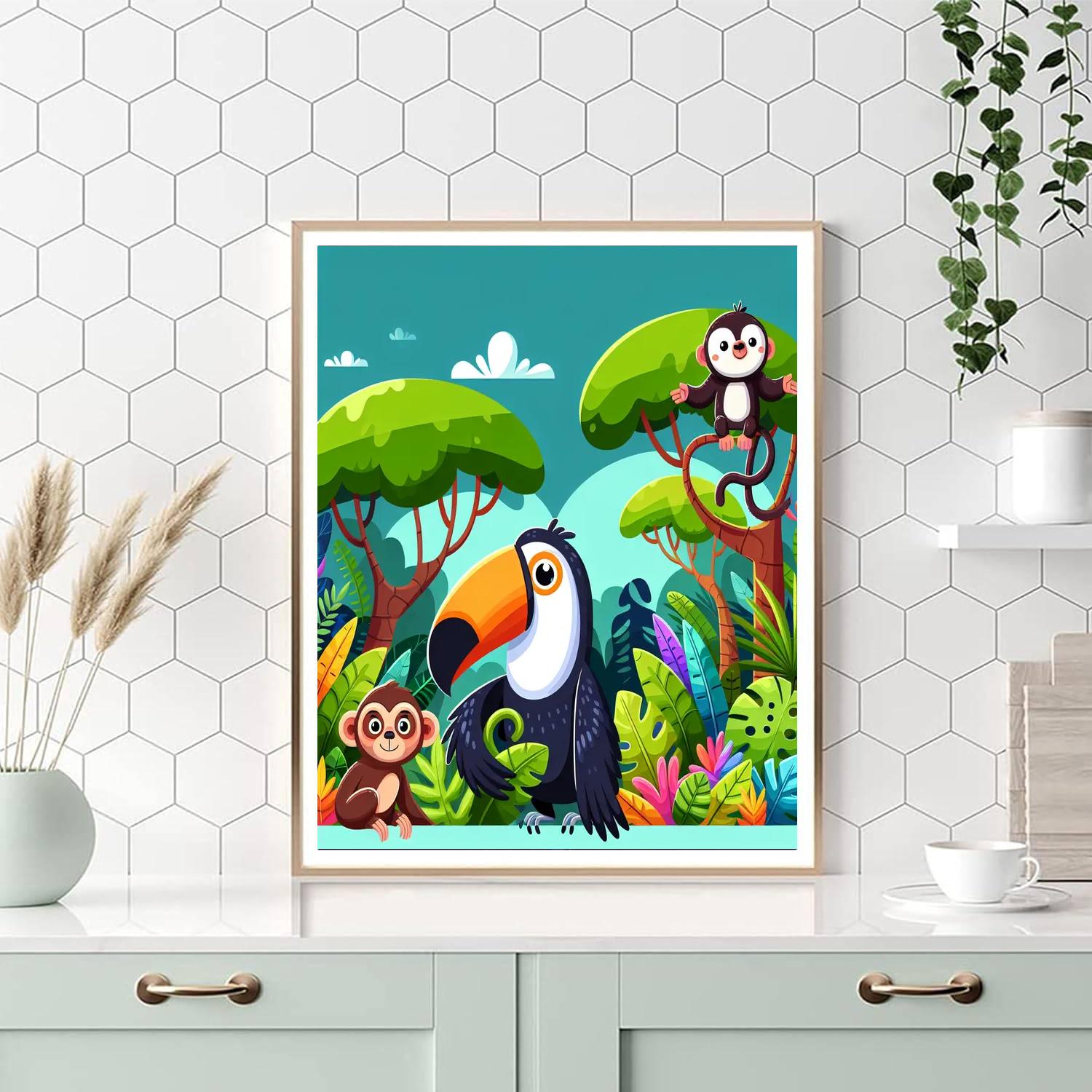 Creative Jungle Painting Number Kit
