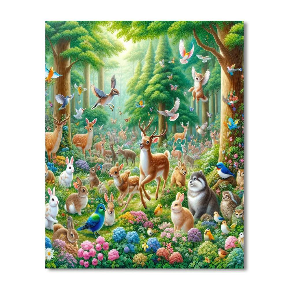 Lively Woodland Adventure Paint By Numbers