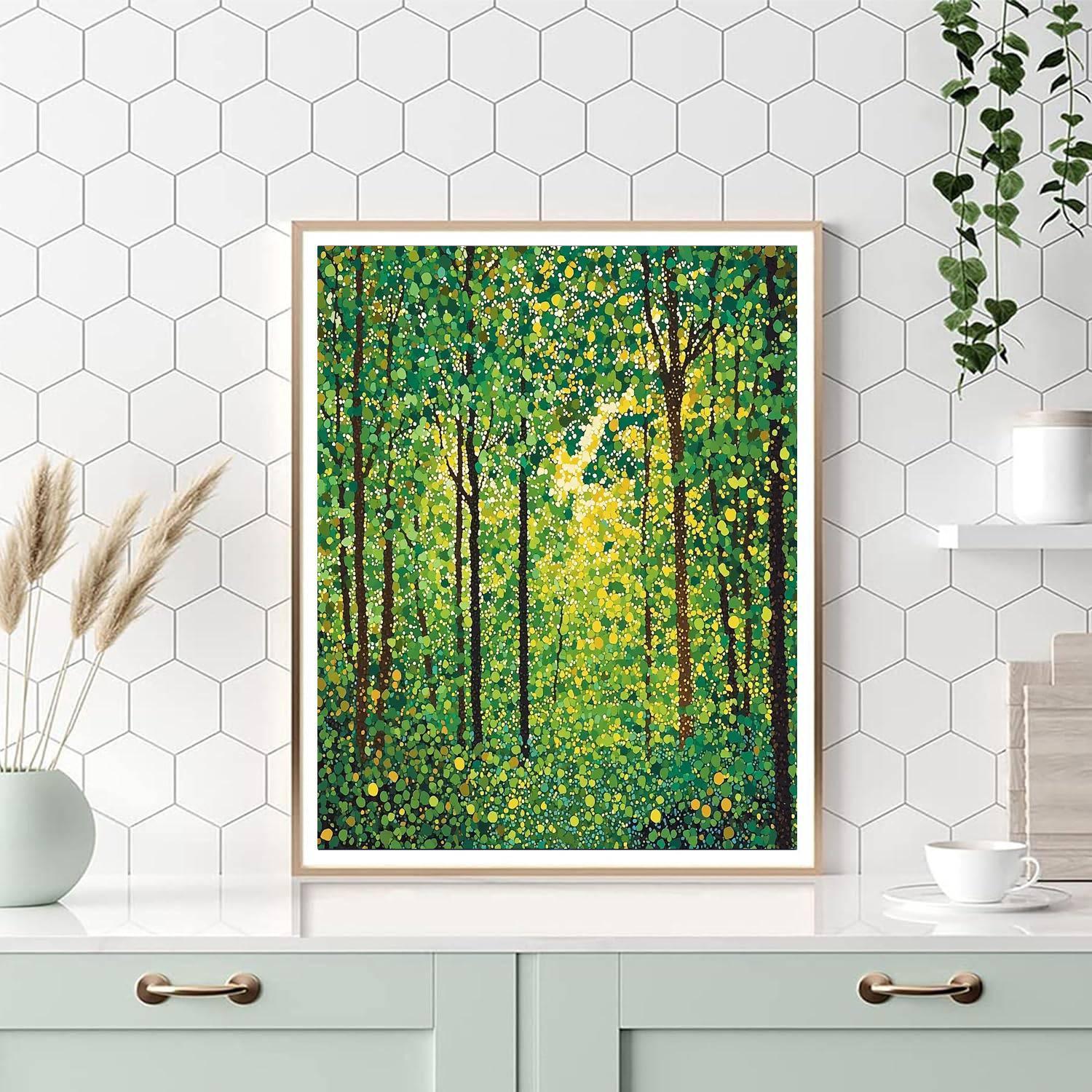Georges Seurat Inspired Ethereal Forest Escape  DIY Paint By Numbers