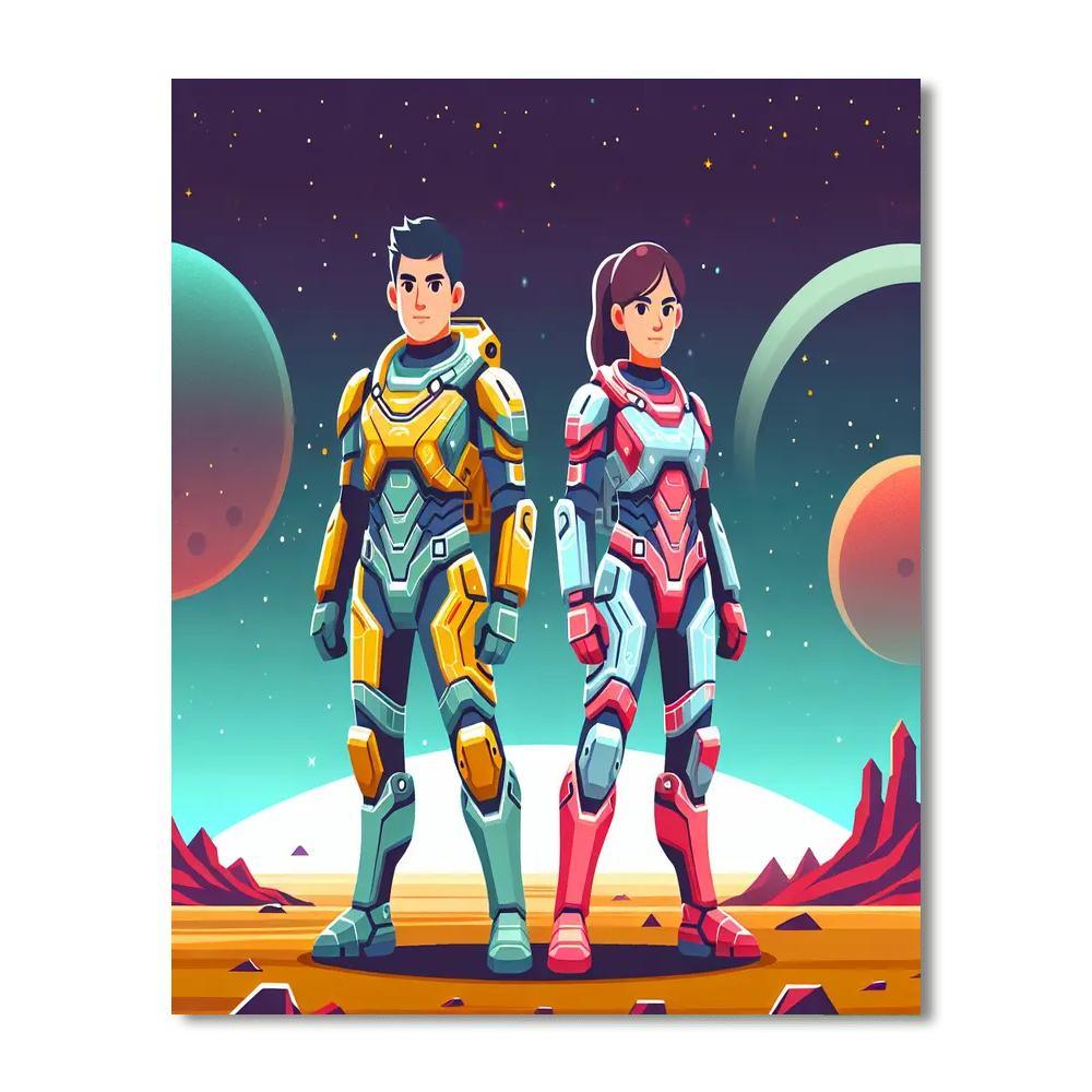Galactic Warriors Paint By Numbers Art