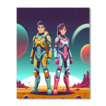Galactic Warriors Paint By Numbers Art