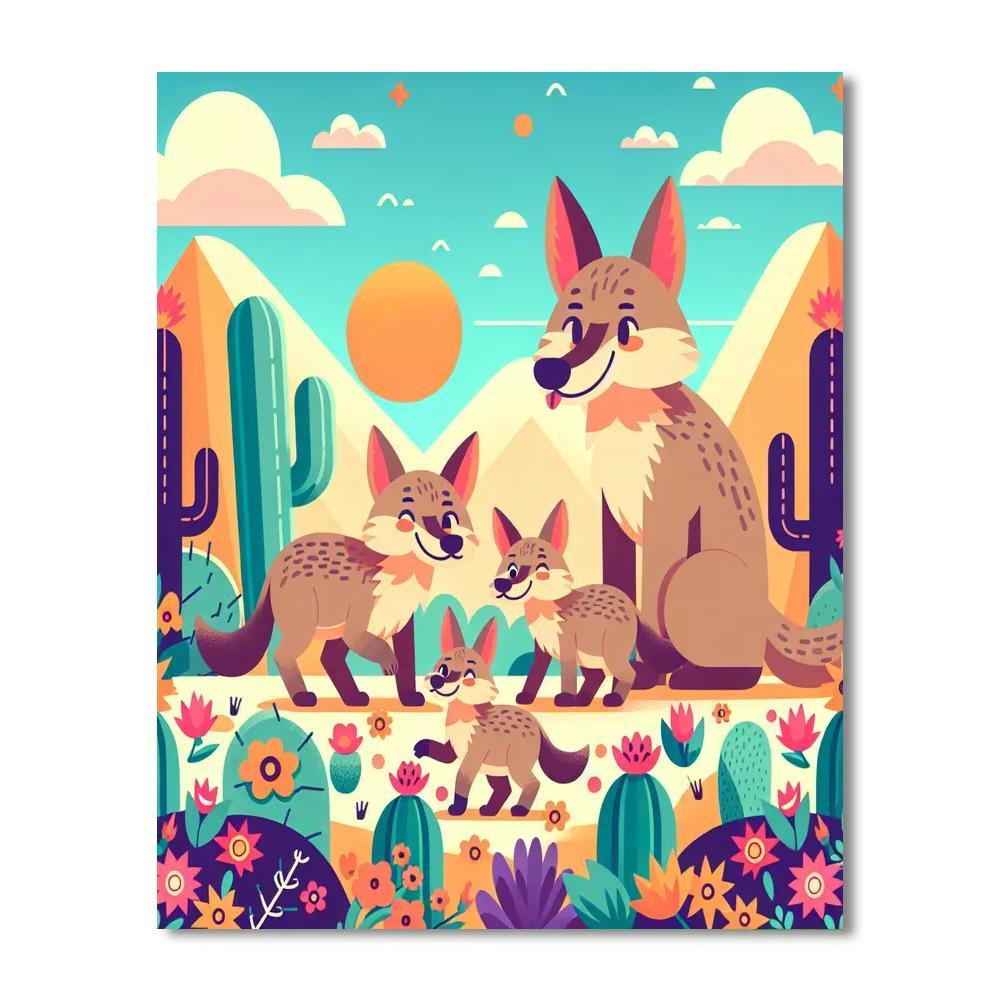 Curious Coyote Family Paint By Number