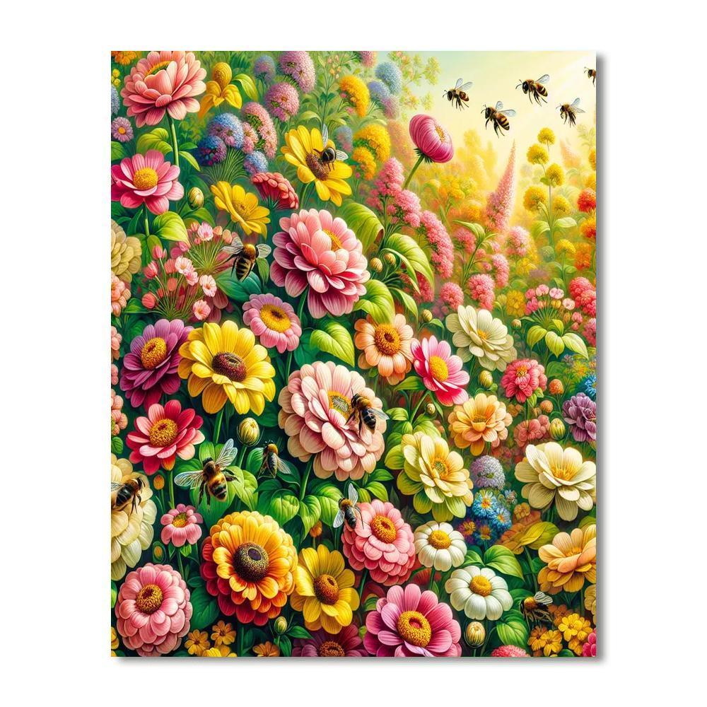 Vibrant Flowering Garden Paint By Numbers Kits