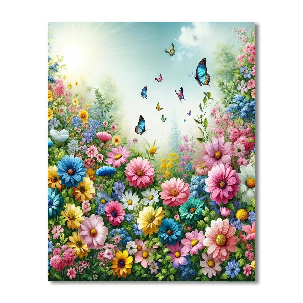 Joyful Garden Of Flowers Painting By Numbers Kit
