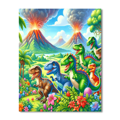 Cool Dinosaurs Paint By Numbers