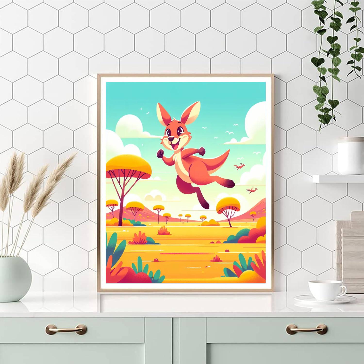 Cheery Kangaroo Hop Painting By Numbers Kit