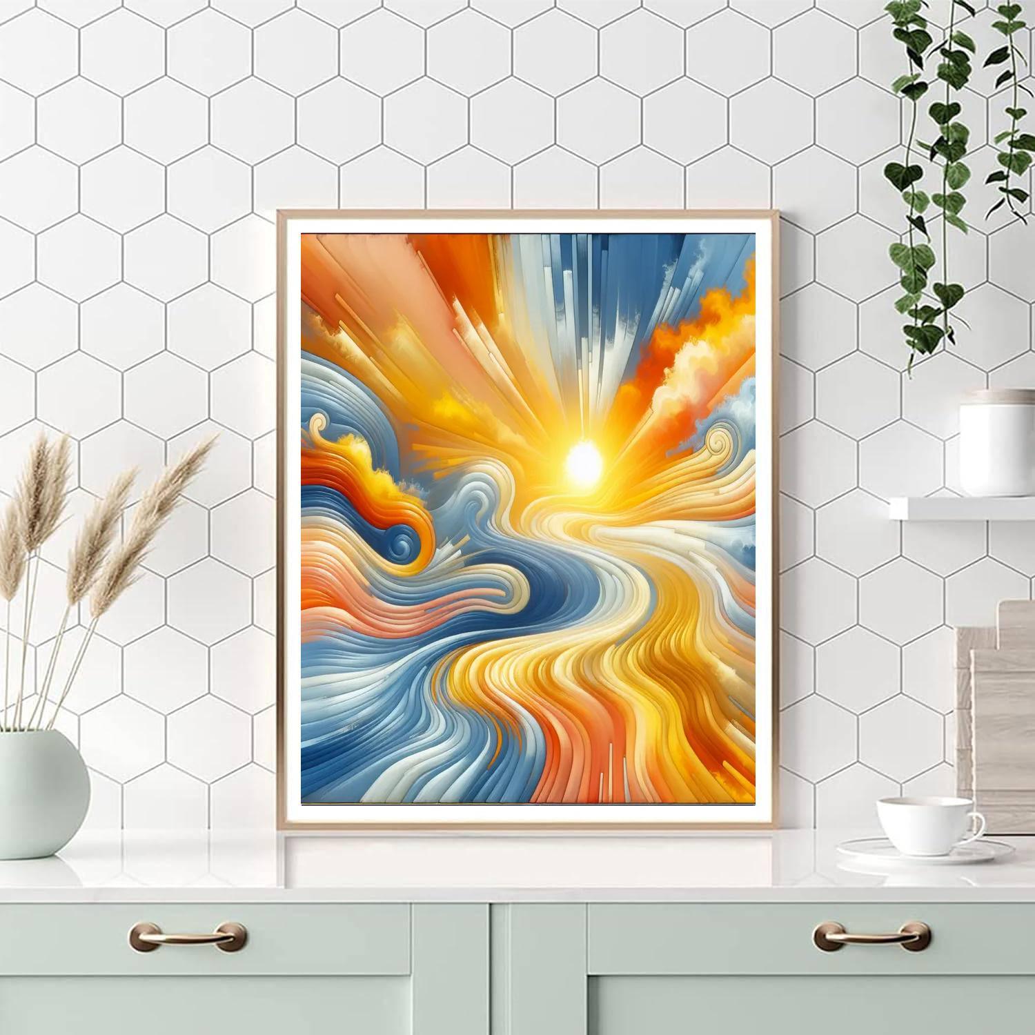 Abstract Sunrise Vibes Numbered Painting Kits