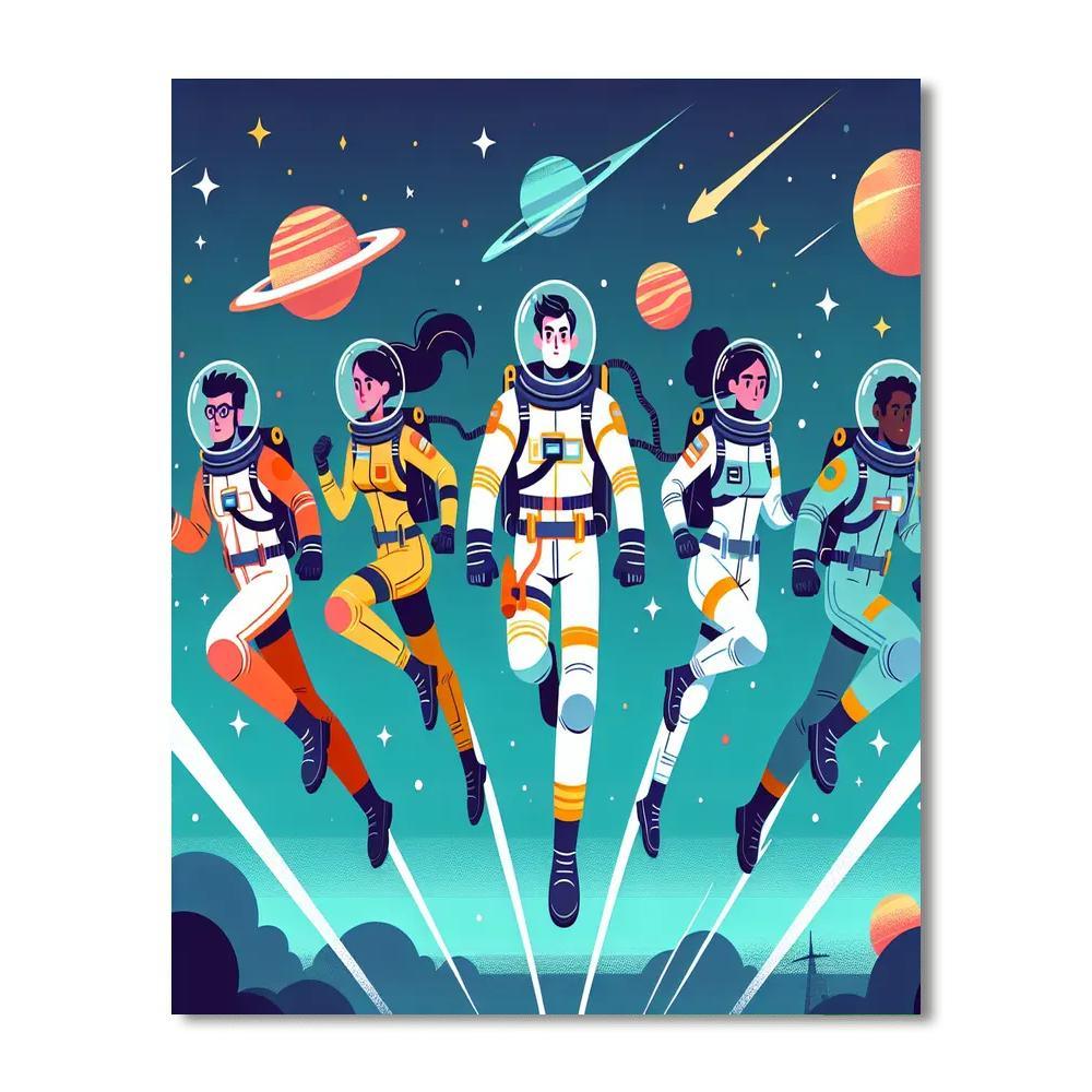 Outer Space Heroes Paint By Numbers Kits