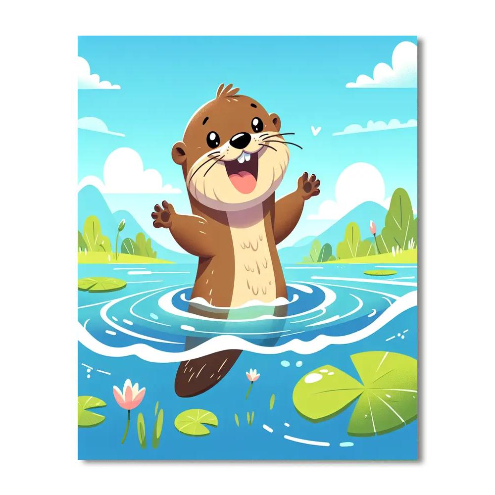 Gigglesome Otter Paint By Numbers Art