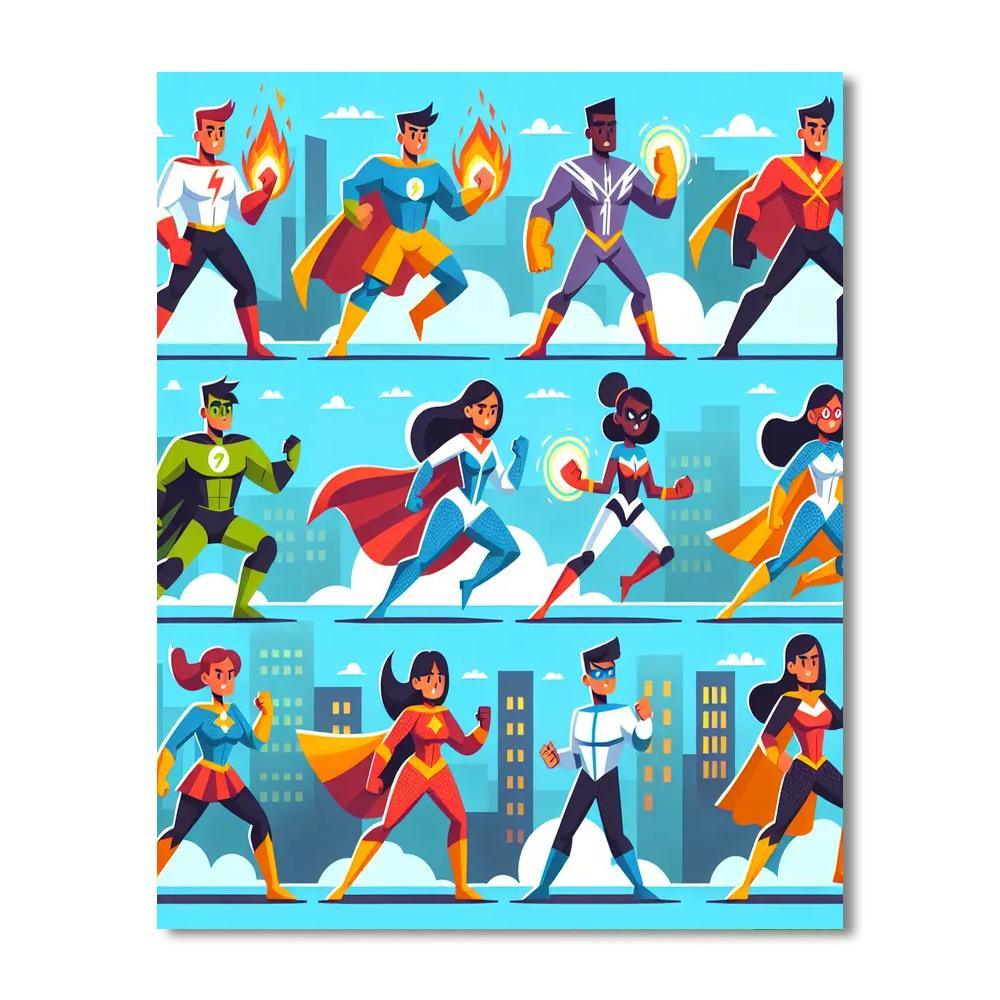 Creative Superheroes Numbered Painting Kits