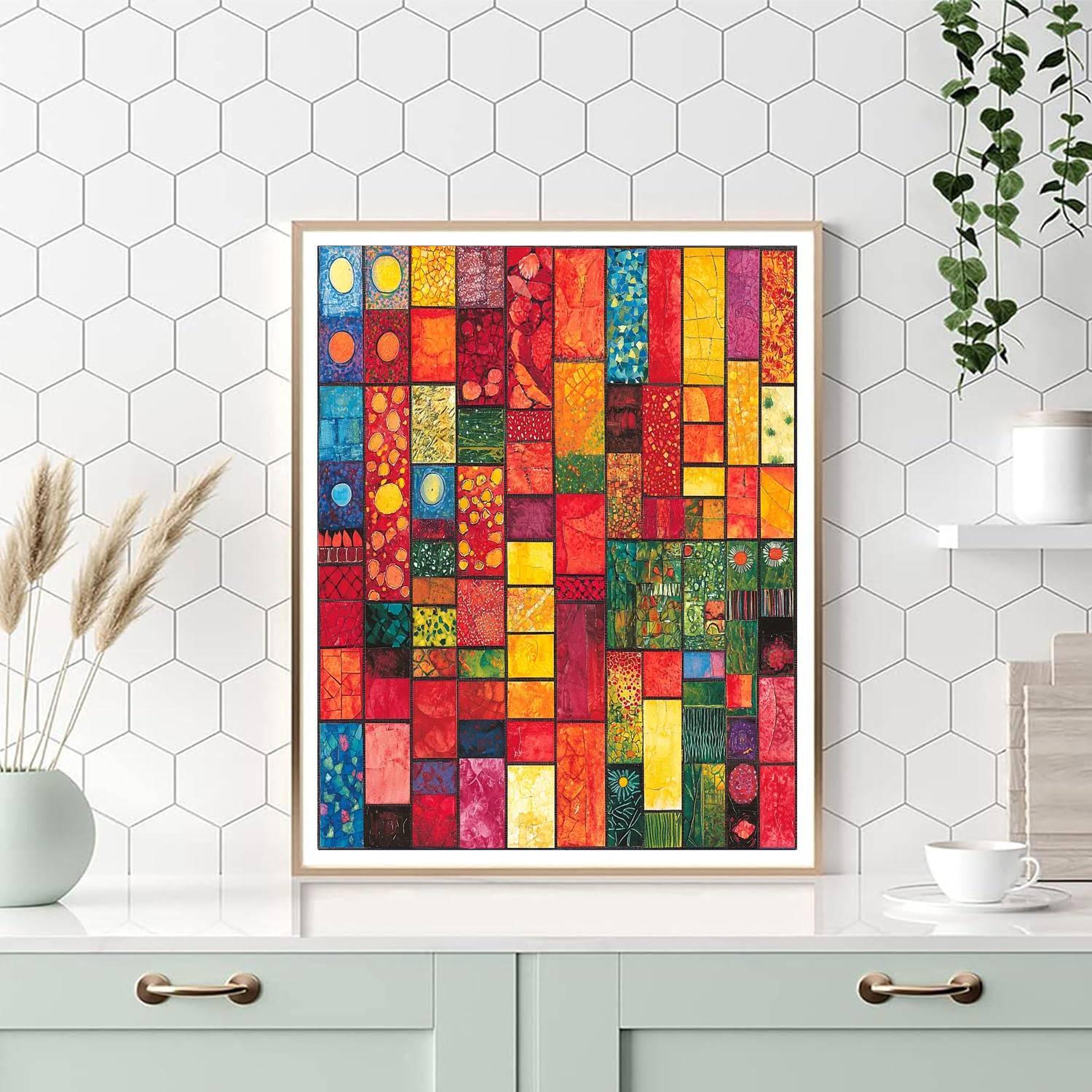 Paul Klee Inspired Energetic Mosaic  Numbered Painting Kits