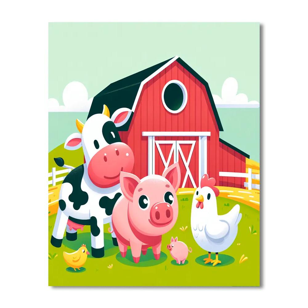 Funky Farmyard Frolic DIY Paint By Numbers