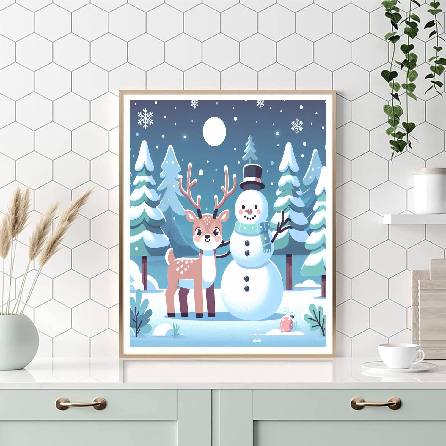 Snowflake Forest Number Painting